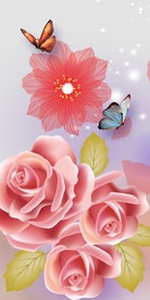 温馨玫瑰花玄关背景