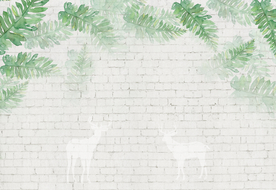 热带雨林麋鹿 工装背景墙