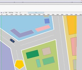 地图上面的蓝色汽车行驶9秒