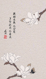 玉兰花硅藻泥矢量图