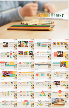 多彩儿童美术绘画教育培训PPT