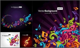 矢量3D动感音符系列