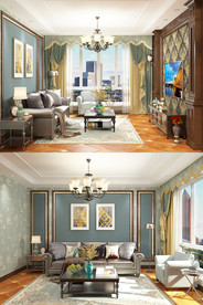 美式客厅空间