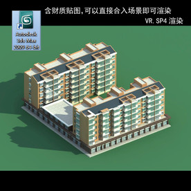 多层建筑 景观 小区 地产 楼