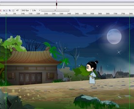 古代男子在天黑后赶路6秒