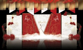 红配白大理石主题婚礼