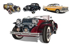 矢量欧美怀旧机车