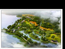 公园景观鸟瞰效果图