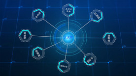 蓝色科技区域链电线连接展示AE