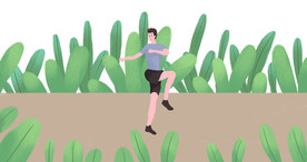 运动 插画 漫画 人物 锻炼