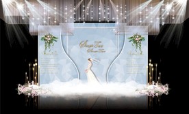 蓝色大理石主题婚礼舞台效果图