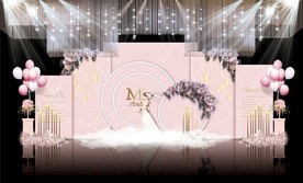 粉色大理石主题婚礼主题效果图