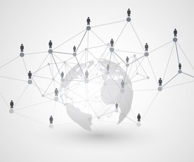 业务范围连接全球商务沟通插画