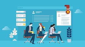 企业HR招聘人力资源团队插画