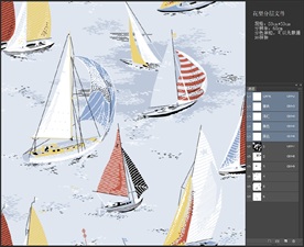 帆船花型儿童男孩房卡通墙纸壁纸