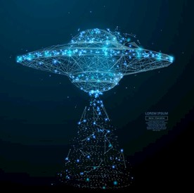 矢量UFO粒子科技轮廓