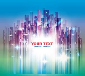 矢量智能城市的夜晚背景