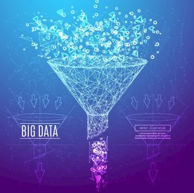大数据筛选科技粒子漏斗矢量素材