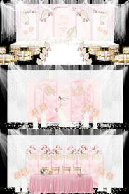 粉色大理石纹理欧式婚礼