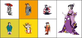 矢量日本传统艺伎