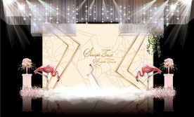 香槟色主题婚礼舞台效果图