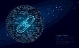 未来数字领域区块链矢量背景素材