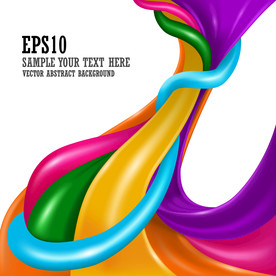 炫彩质感几何图按扭曲背景海报