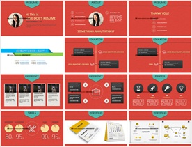 18红色年终总结通用PPT