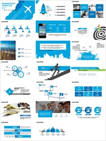 18蓝色年终总结通用PPT