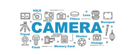 摄影概念UI线条图标