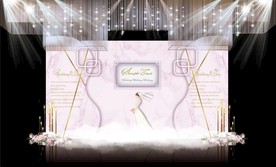 粉色大理石主题婚礼舞台效果图