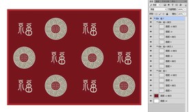 红底地毯古典民族玉璧花纹古福