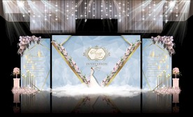 蓝色大理石婚礼舞台效果图