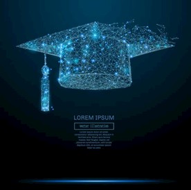 粒子学士帽博士帽矢量素材
