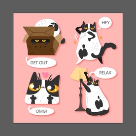 矢量滑稽卡通猫设计