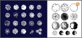 矢量园林手绘绿植系列