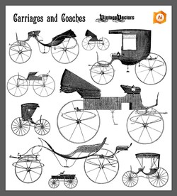 矢量手绘原始脚踏车