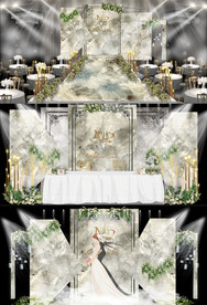 北欧现代混色大理石主题婚礼效果