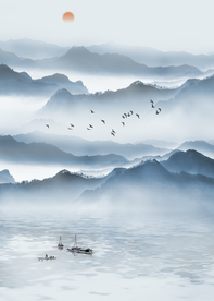 山水素材 山水画素材