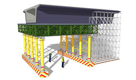 项目施工钢栈箱梁门洞钢结构支架
