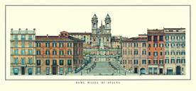 欧洲欧式古典建筑手绘建筑装饰画