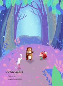 深色手绘森林动物海报