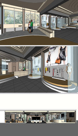 时装展览室内设计草图SU模型
