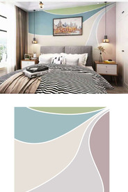 线条电视墙床头