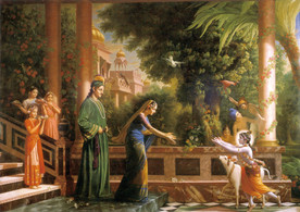 欧式抽象艺术神话人物背景墙