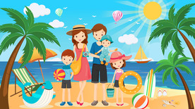 阳光沙滩夏日海滩海边度假背景