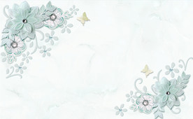 蓝色花朵 3D壁画 源分层