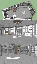 婚纱店室内SU草图模型