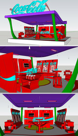 可乐展厅展台草图大师SU模型