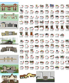 欧式大门建筑SU模型